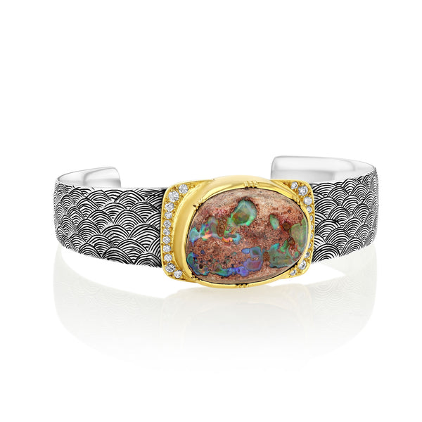 MATRIX FIRE OPAL ENGRAVED CUFF