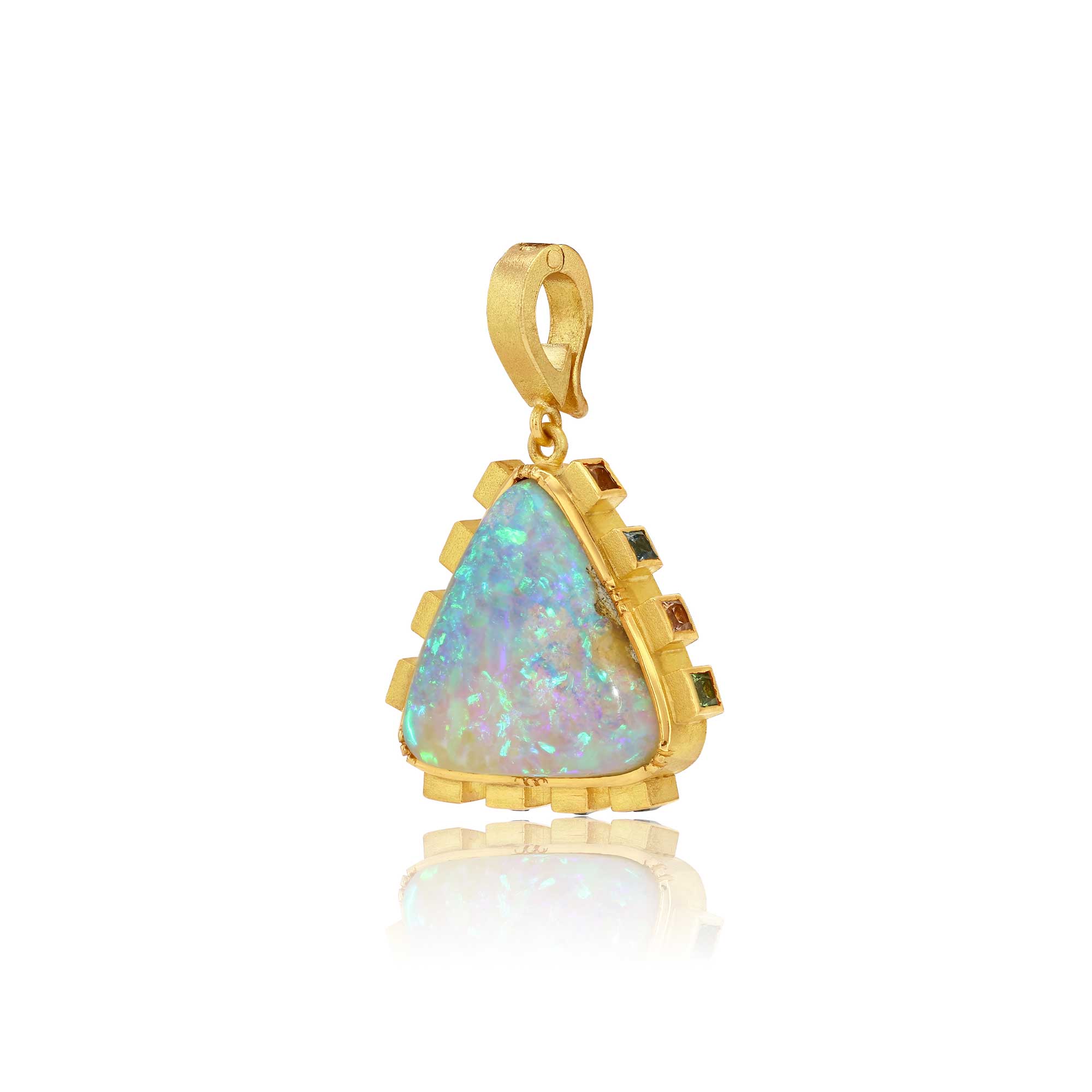 Boulder Opal Sapphire Chakra Charm