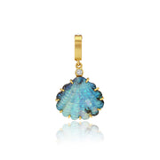 Boulder Opal Shell Diamond Dewdrop Charm
