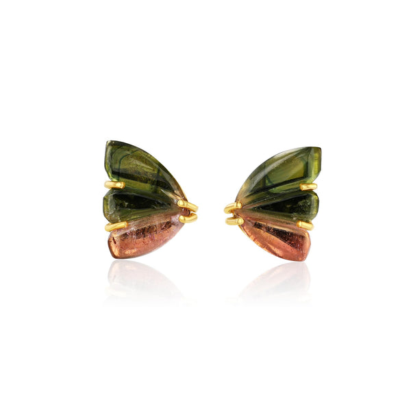 BI COLOR TOURMALINE BUTTERFLY EARRINGS