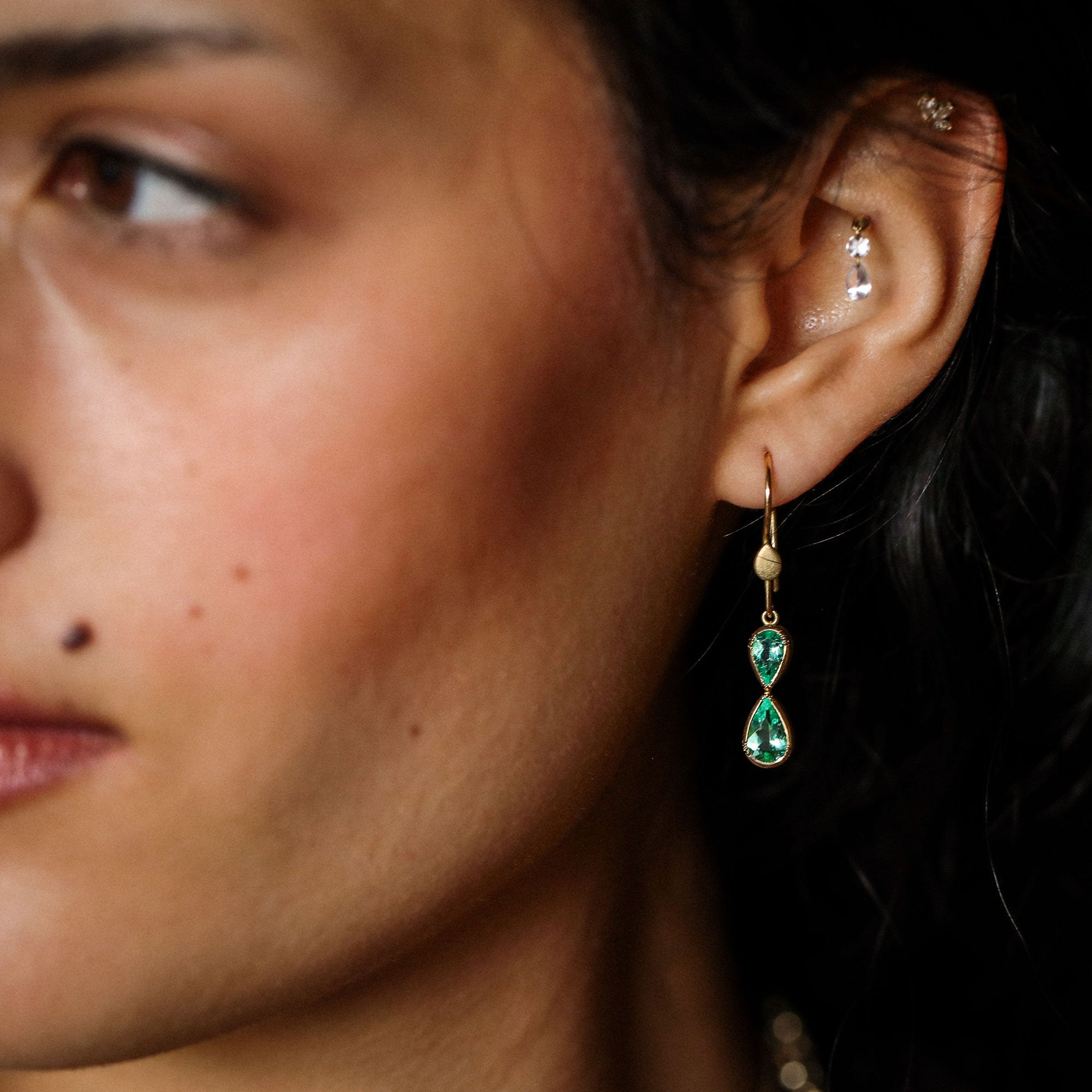 Infinity Emerald Earrings