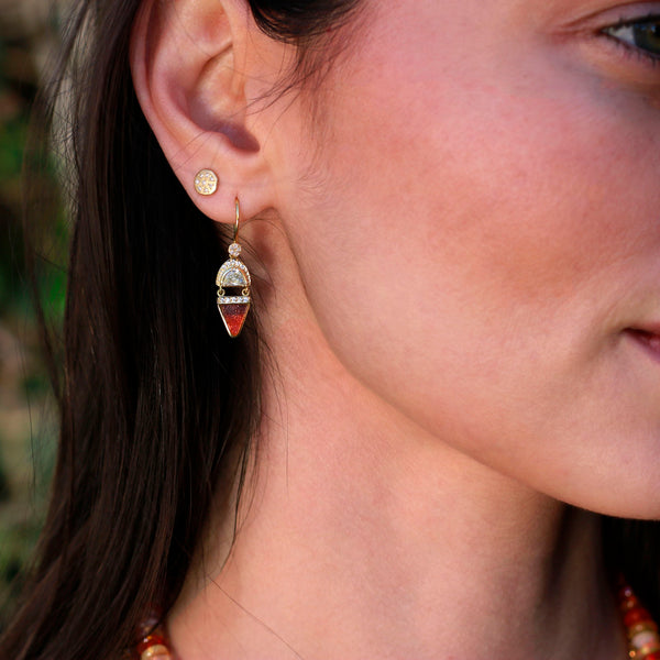 Nefertiti Diamond Enamel Earrings