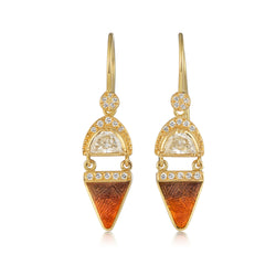 Nefertiti Diamond Enamel Earrings