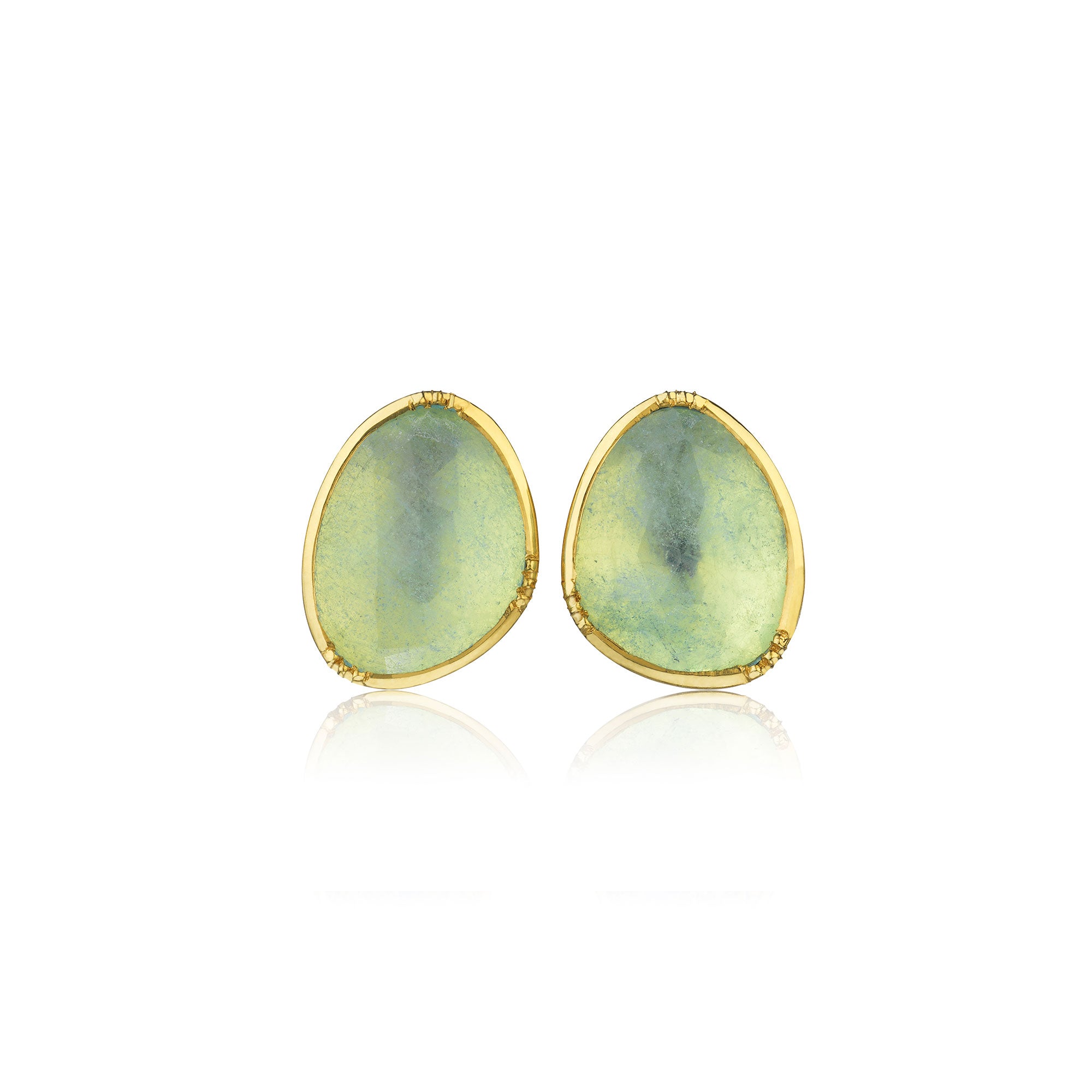 Aquamarine Orbit Stud Earrings