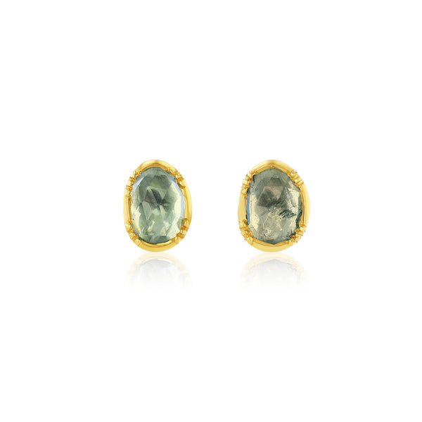 ORBIT AQUAMARINE STUD EARRINGS