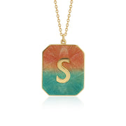 Alphabet Dawn Enamel Necklace