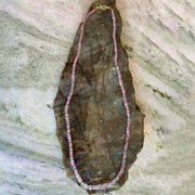 Pink Tourmaline and Green Beryl Bead Necklace