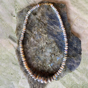 Beaded Fossilized Wood Opal Necklace