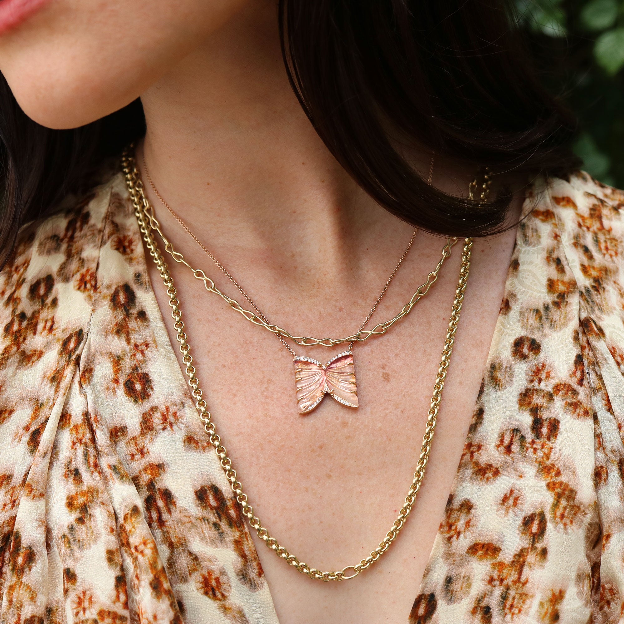 Butterfly Tourmaline Diamond Necklace