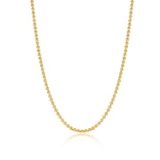 Gold chain necklace on a white background