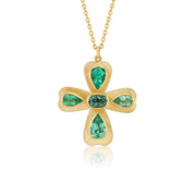 Emerald Tourmaline Cross Necklace