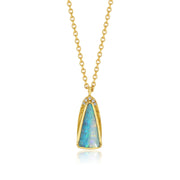 Opal Teardrop Halo Necklace