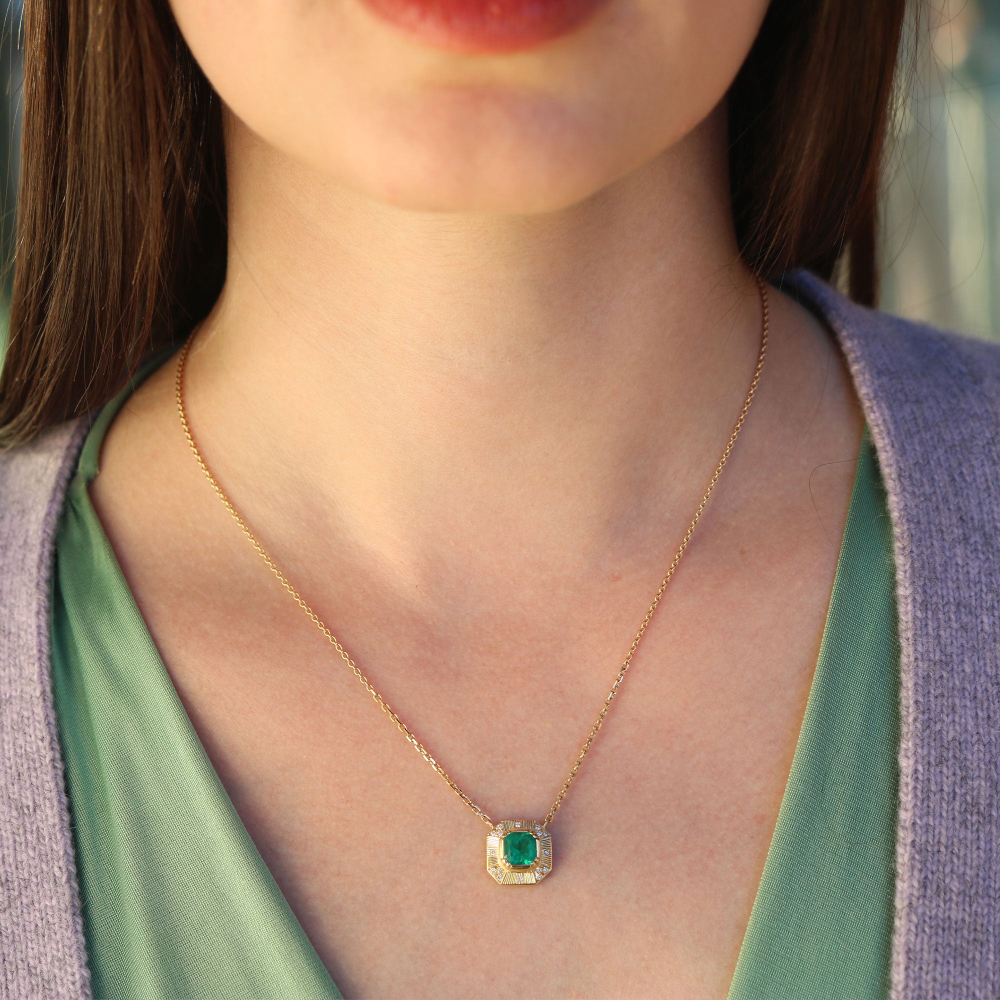 Geo Starlight Emerald Necklace