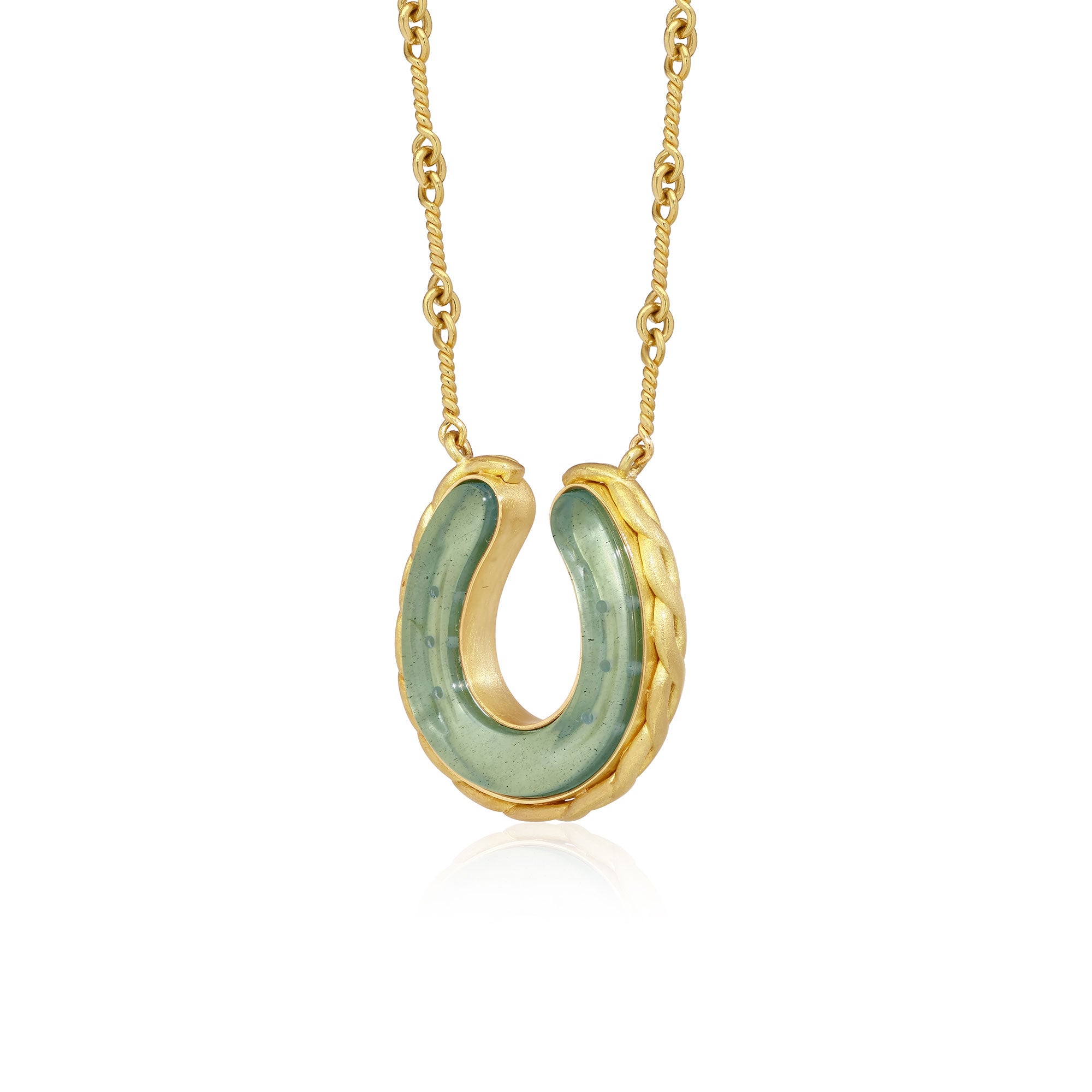 Aquamarine Horseshoe Necklace