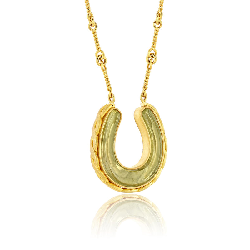 GREEN BERYL HORSESHOE NECKLACE