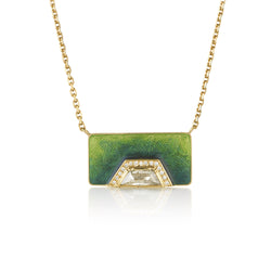 DIAMOND HEX HALO OMBRE ENAMEL NECKLACE