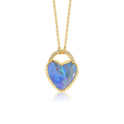 Boulder Opal Heart Lock Necklace