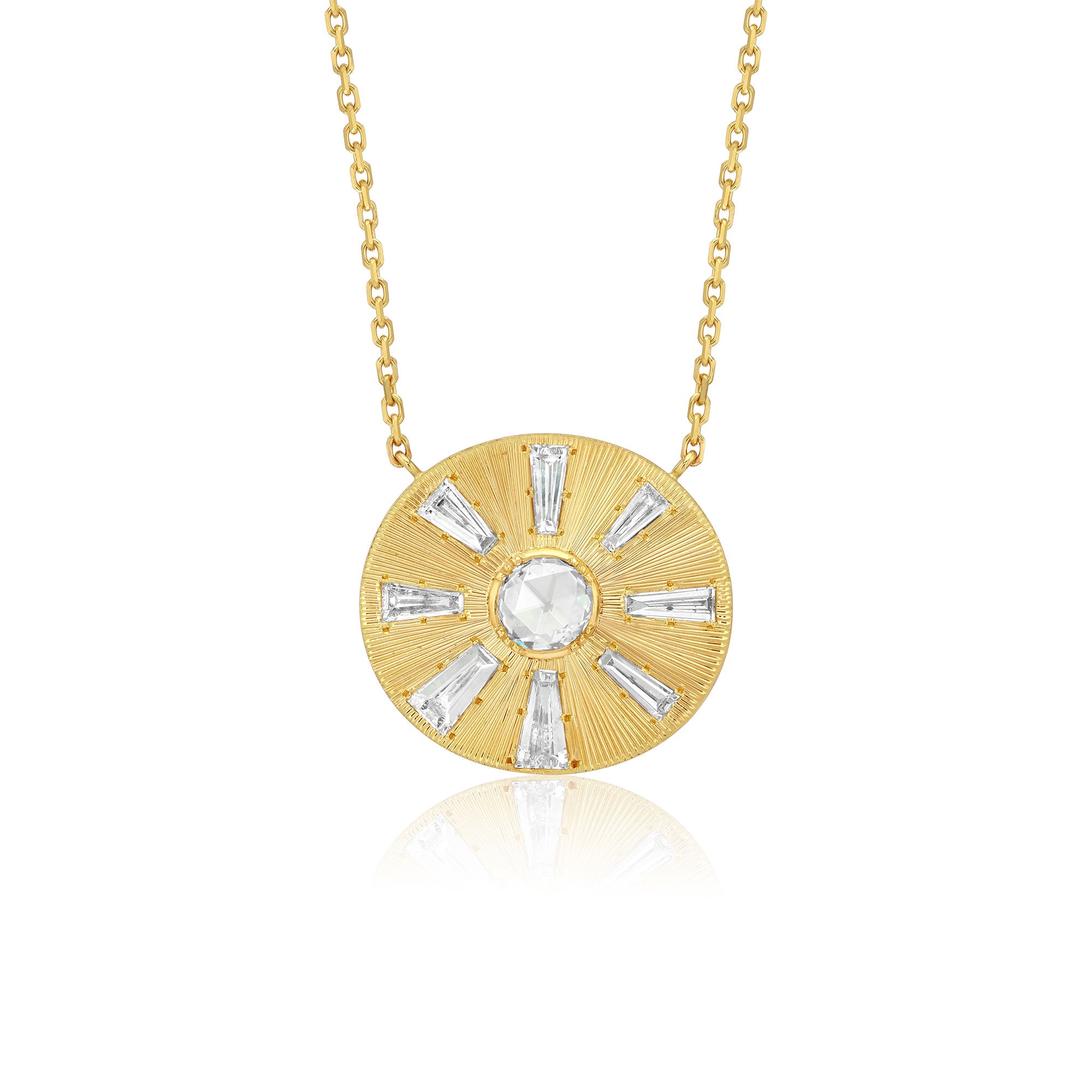 Mandala Engraved Diamond Necklace