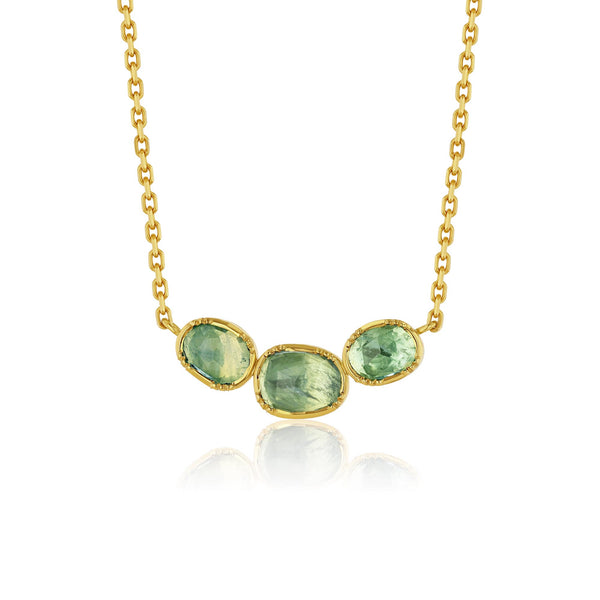 ORBIT 3 AQUAMARINE NECKLACE