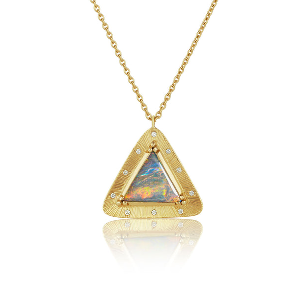 Pyramid Starlight Opal Necklace