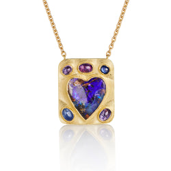 RADIANT HEART OPAL SAPPHIRE NECKLACE