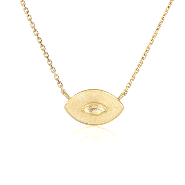 Talisman Cream Enamel Diamond Necklace