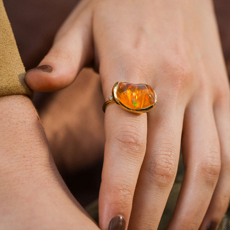 FIRE OPAL CLOUD RING