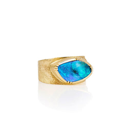 OPAL ELLIPSE ENGRAVED RING