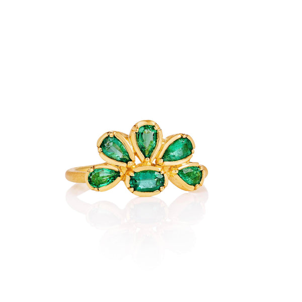 EMERALD FLOWER RING