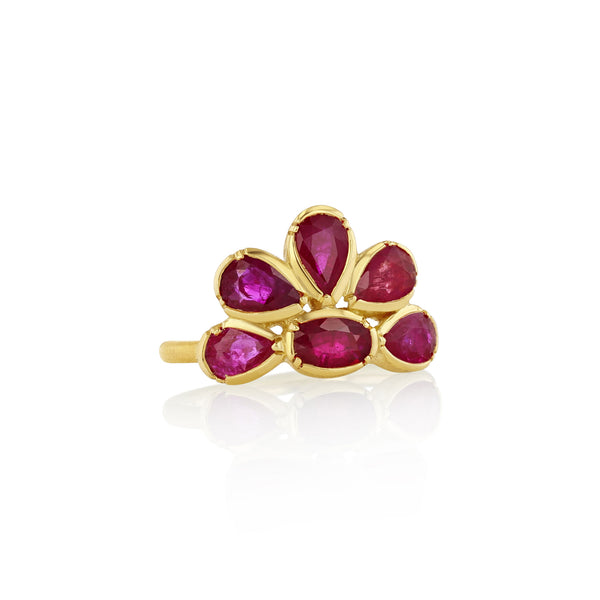 ROSECUT RUBY FLOWER RING