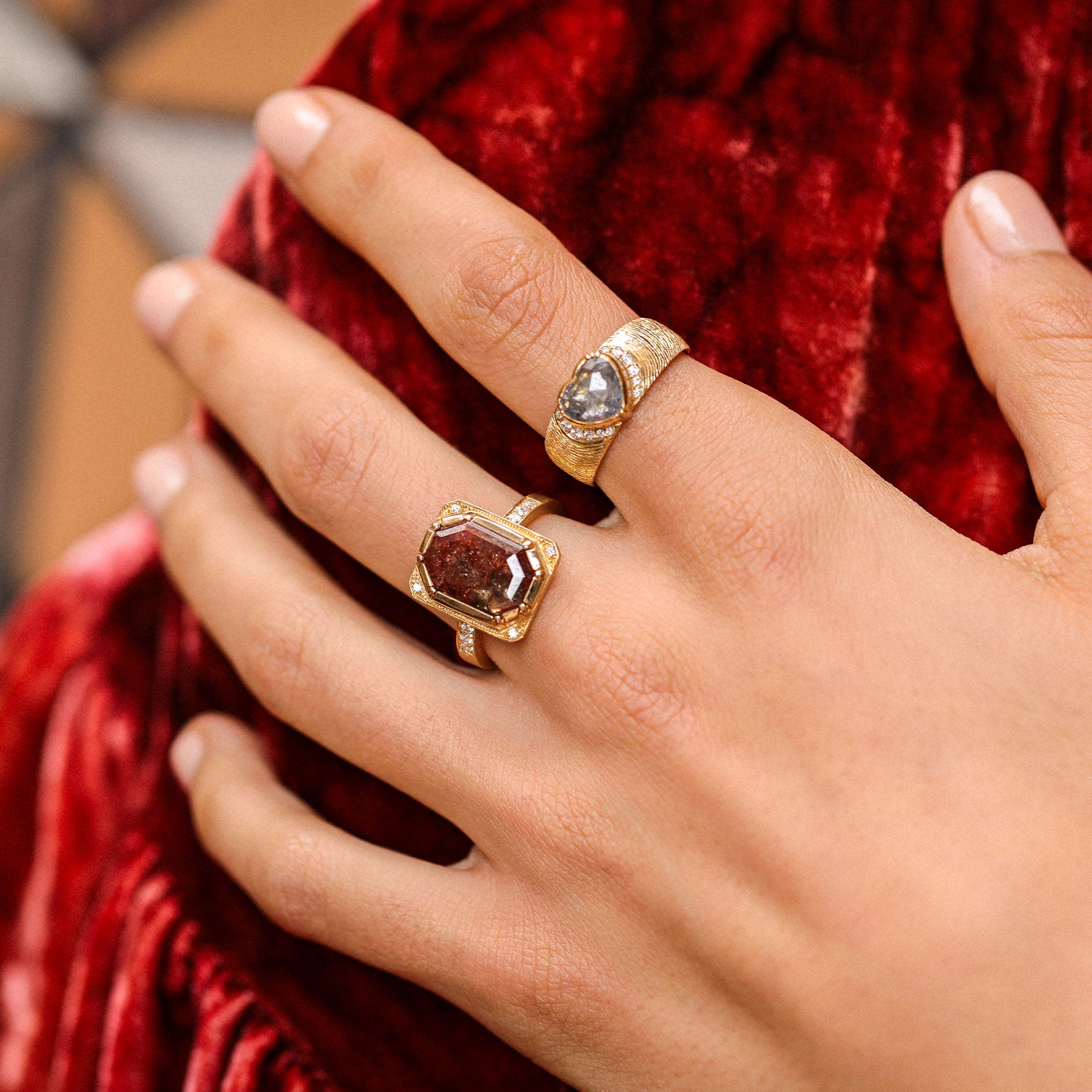 Geo Raw Diamond Ring