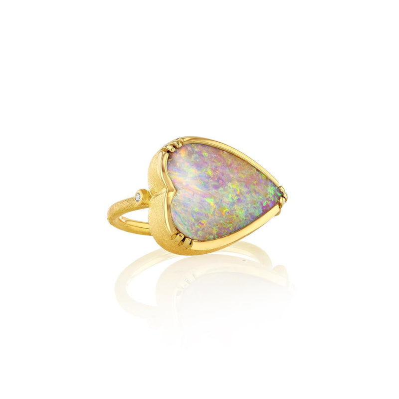 OPAL HEART RING