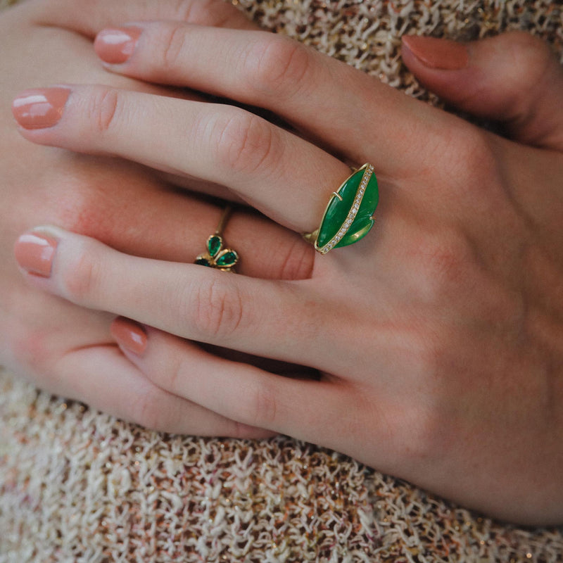 JADE LEAF RING