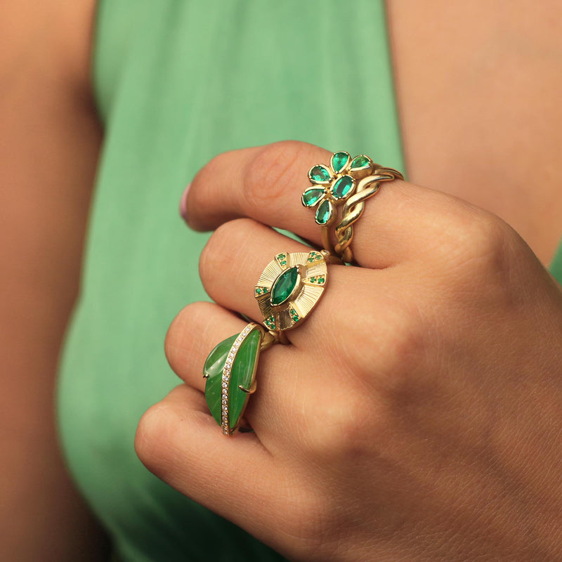 JADE LEAF RING