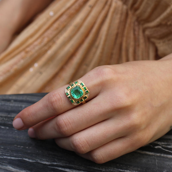 MONDRIAN EMERALD RING