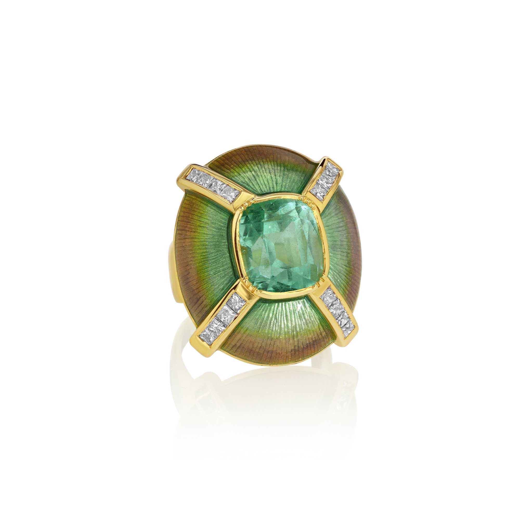 Paraiba Tourmaline Pink Diamond Pasture By The Sea Ring