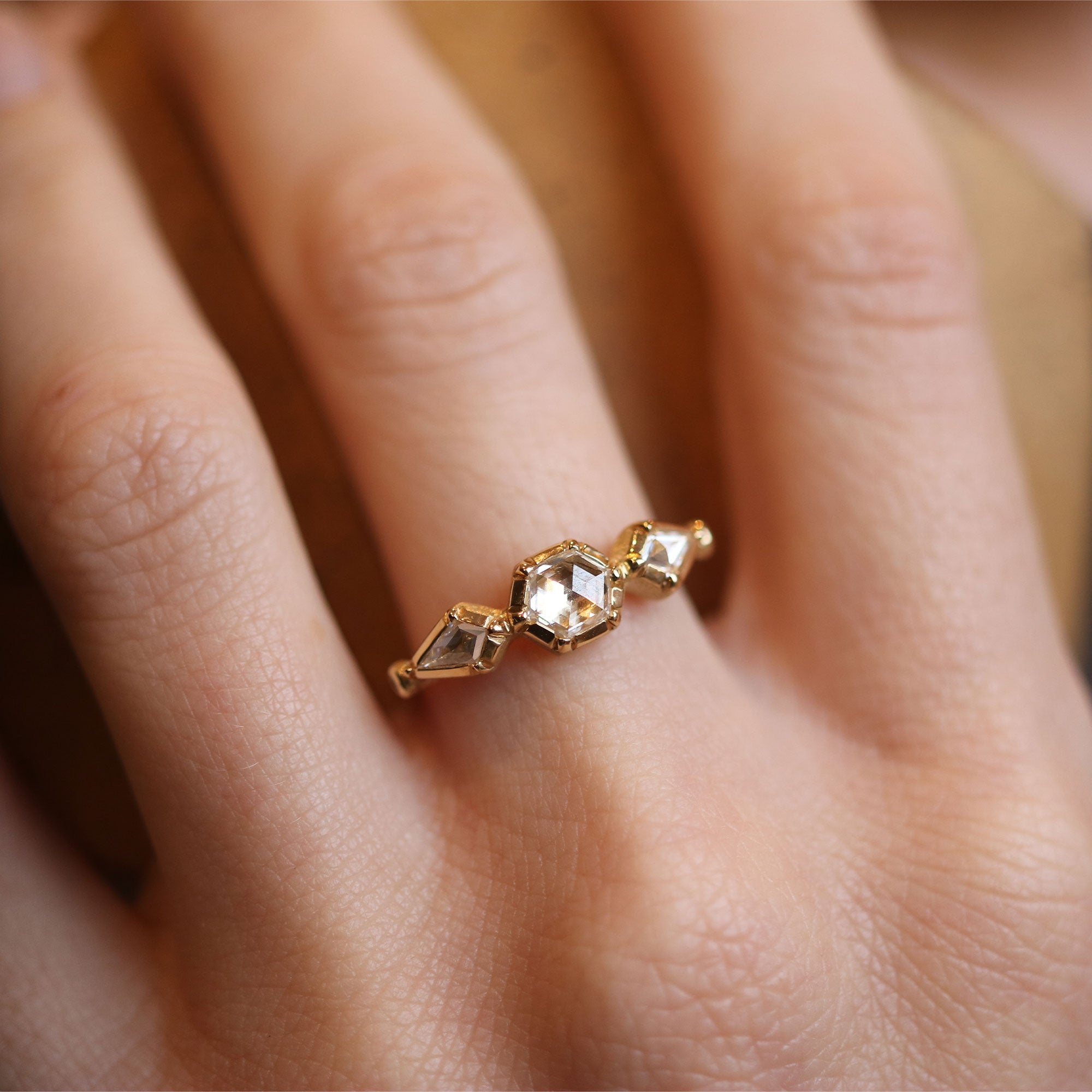 Triple Geo Diamond Ring