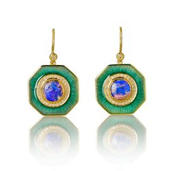 Pipe Opal Galaxy Enamel Drop Earrings
