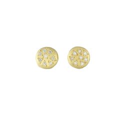Hand made in Los Angeles Brooke Gregson 14k gold diamond earrings