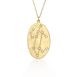 Hand made in Los Angeles Brooke Gregson 14k gold Zodiac Astrology Leo Diamond Star Sign Necklace