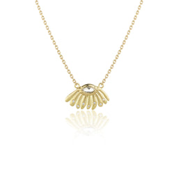 Hand made in London Brooke Gregson 18k gold Daisy Diamond Necklace