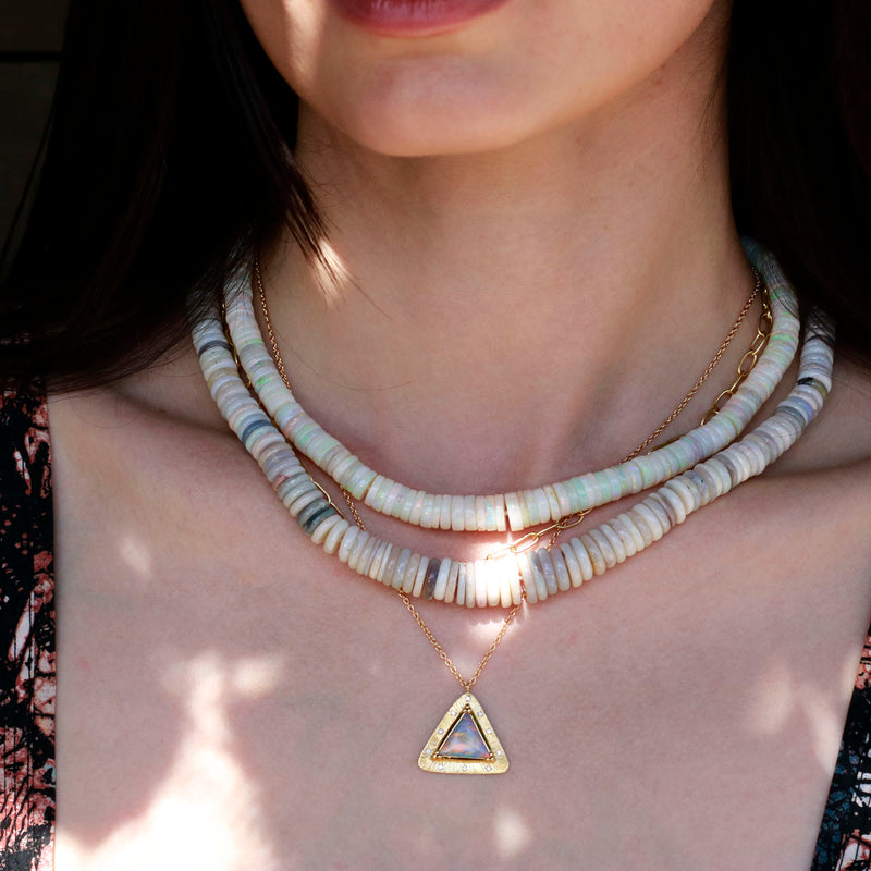Pyramid Starlight Opal Necklace